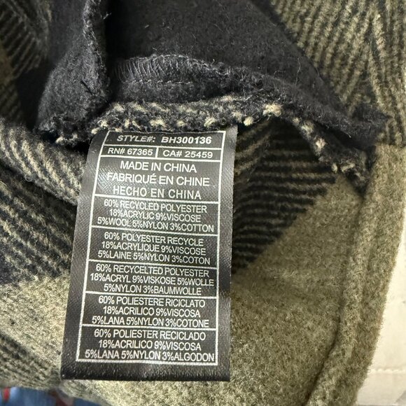 Bb Dakota Steve Madden Oversized Plaid Shirt Jacket Size S Green & Black - Picture 6 of 10